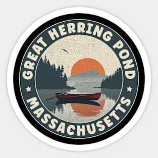 Great Herring Pond Massachusetts Sunset Sticker